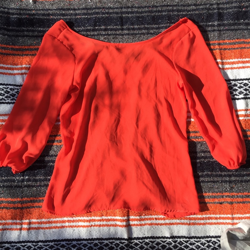Moa Moa Red Bow Detail Blouse